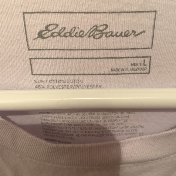 Super Soft Eddie Bauer Go your own way white tshirt w/green print SZ L - Picture 3 of 7